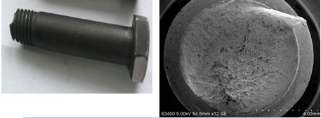 螺栓斷裂位置，螺栓扭斷斷口