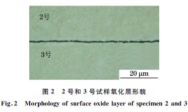 圖２ ２號(hào)和３號(hào)試樣氧化層形貌